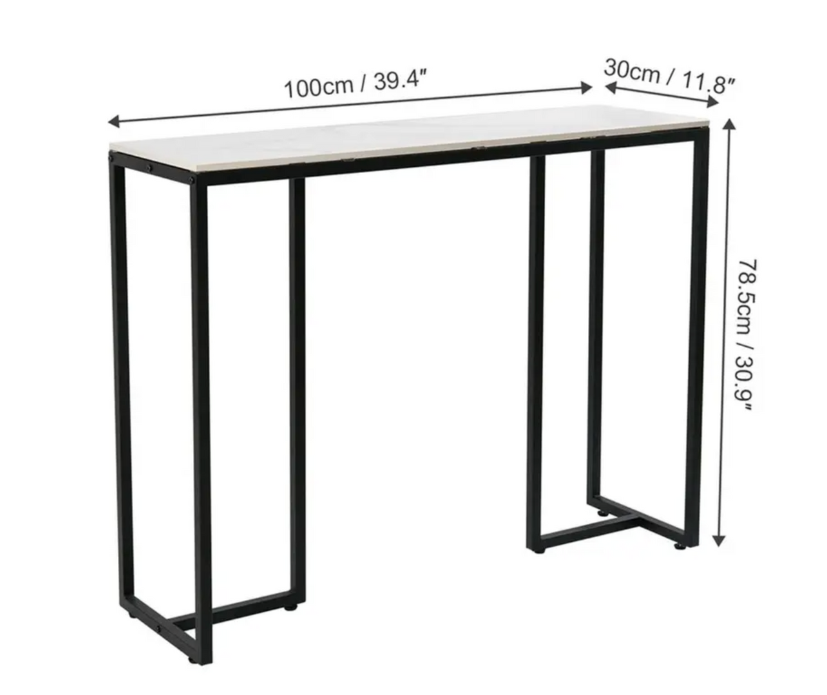 Interior Ave - Stone Marble Console - Marble & Black